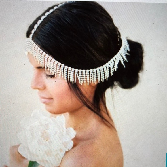 Anthropologie Accessories - Bridal Crystal Boho Art Deco Gatsby Hair Chain